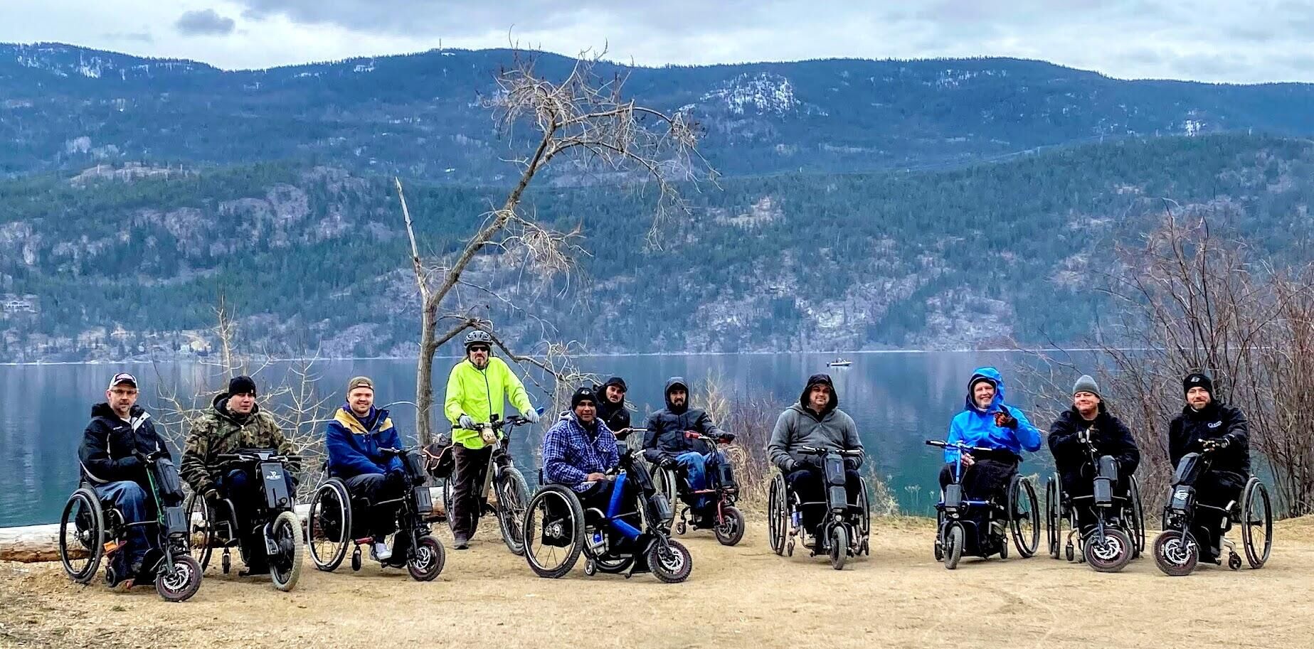 wheelchair user with their power attachment